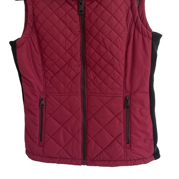 Andrew Marc Quilted Vest Jacket, Red & Black, Size S - Picture 6 of 10